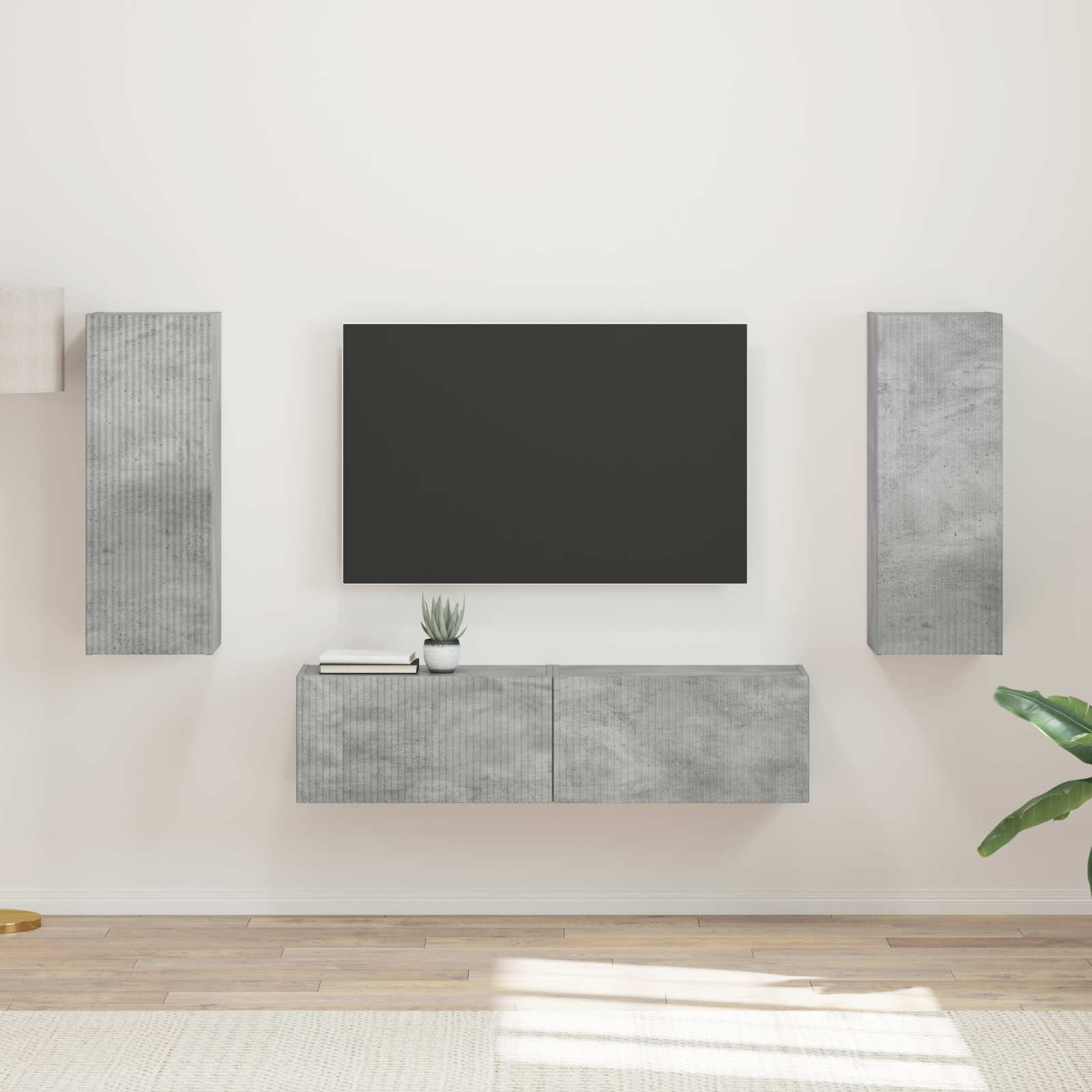 Conjunto de mueble de TV 2 pcs brillante Madera de ingeniería