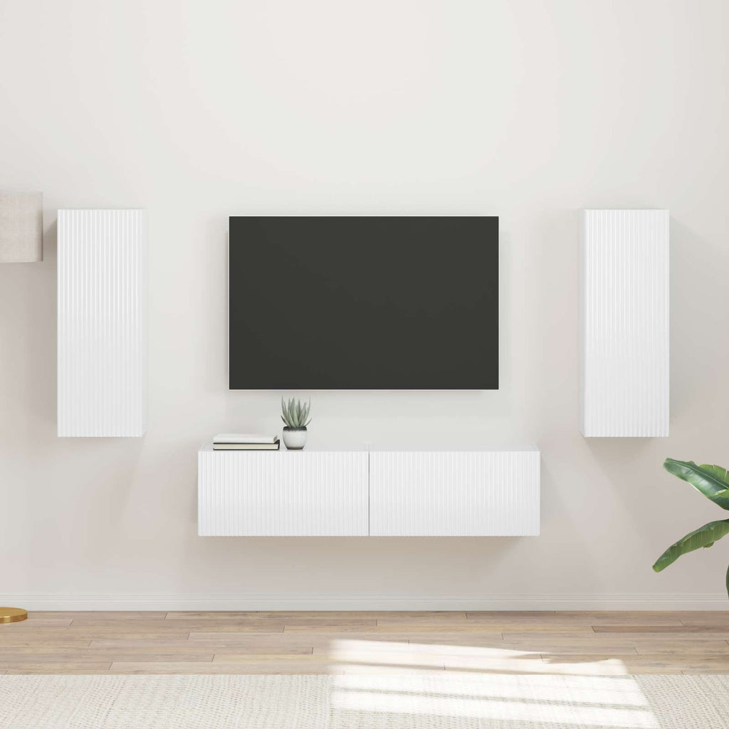 Conjunto de mueble de TV 2 pcs brillante Madera de ingeniería