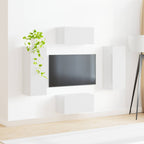 Conjunto de mueble de TV 2 pcs brillante Madera de ingeniería