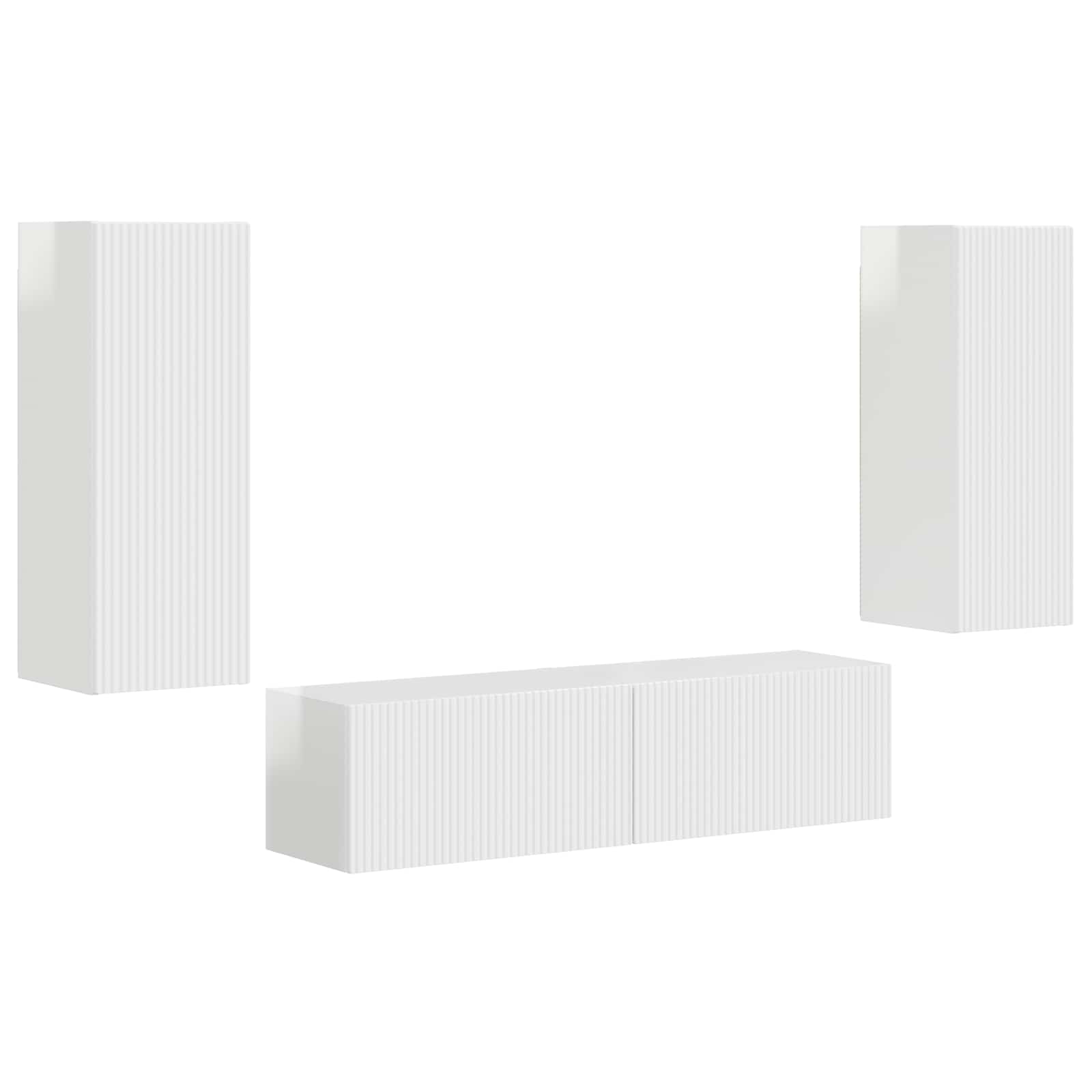 Conjunto de mueble de TV 2 pcs brillante Madera de ingeniería