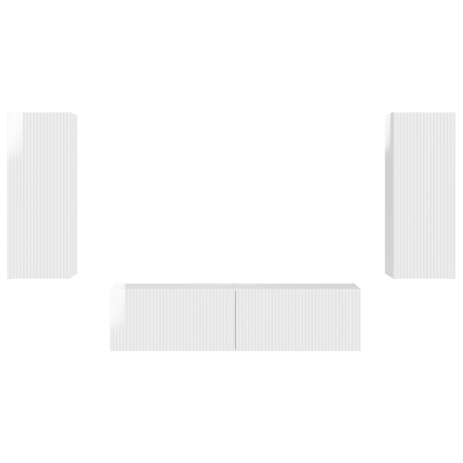 Conjunto de mueble de TV 2 pcs brillante Madera de ingeniería