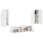Conjunto de mueble de TV 2 pcs brillante Madera de ingeniería