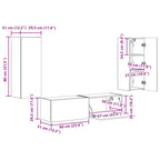 Conjunto de mueble de TV 2 pcs brillante Madera de ingeniería
