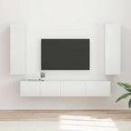 Conjunto de mueble de TV 3 pcs brillante Madera de ingeniería