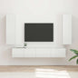 Conjunto de mueble de TV 3 pcs brillante Madera de ingeniería
