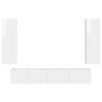 Conjunto de mueble de TV 3 pcs brillante Madera de ingeniería