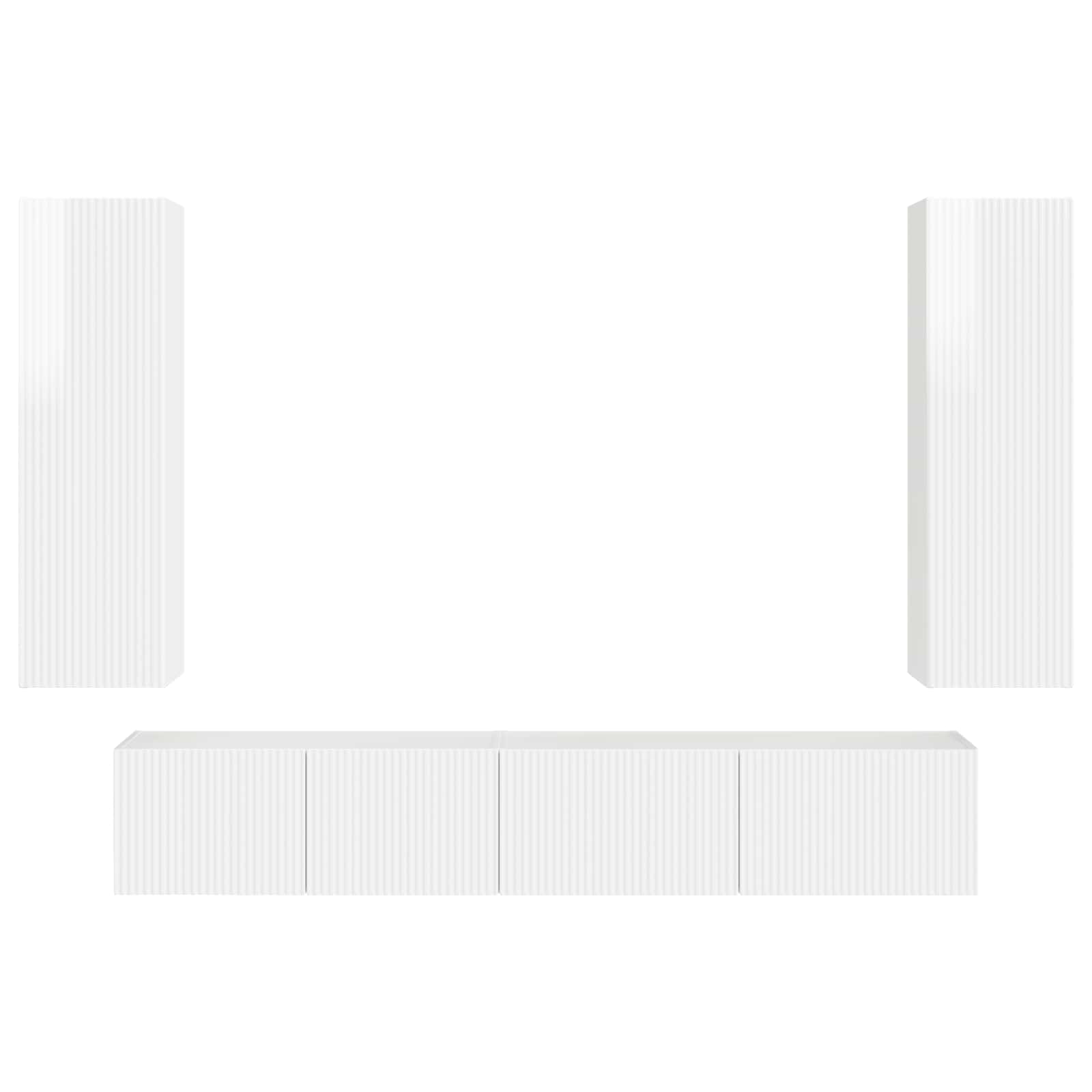 Conjunto de mueble de TV 3 pcs brillante Madera de ingeniería
