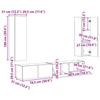 Conjunto de mueble de TV 3 pcs brillante Madera de ingeniería