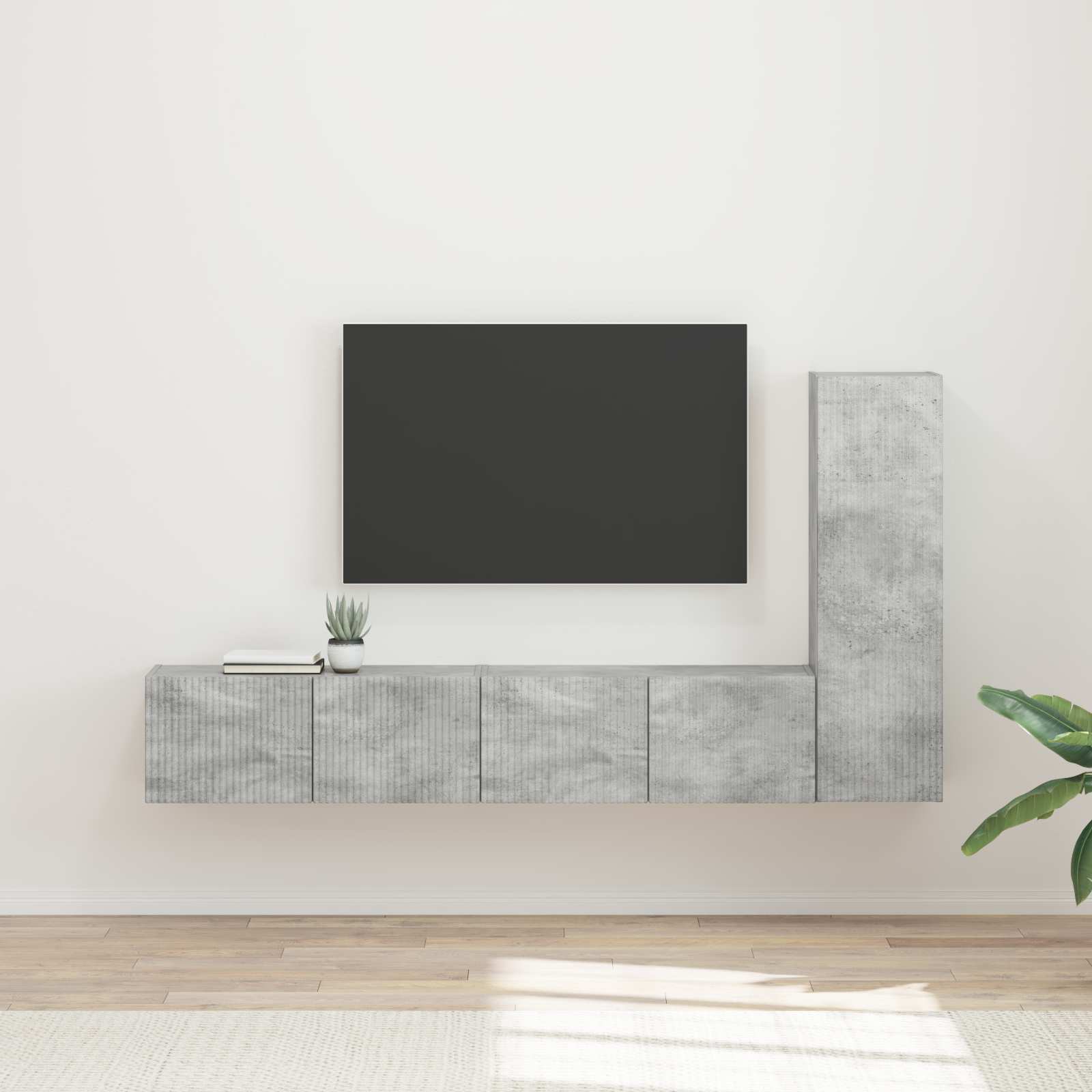 Conjunto de mueble de TV 3 pcs brillante Madera de ingeniería