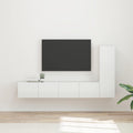 Conjunto de mueble de TV 3 pcs brillante Madera de ingeniería