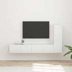 Conjunto de mueble de TV 3 pcs brillante Madera de ingeniería