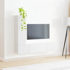Conjunto de mueble de TV 3 pcs brillante Madera de ingeniería