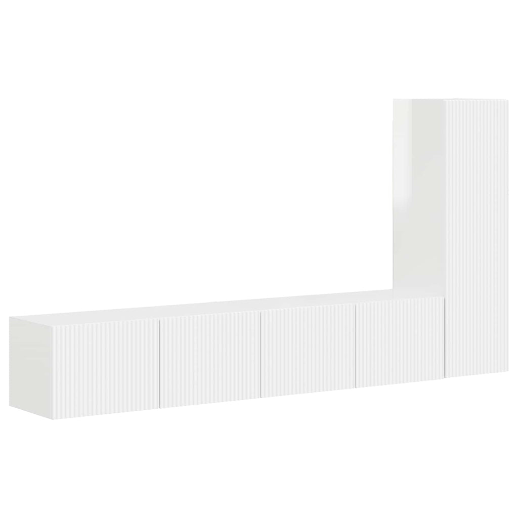 Conjunto de mueble de TV 3 pcs brillante Madera de ingeniería