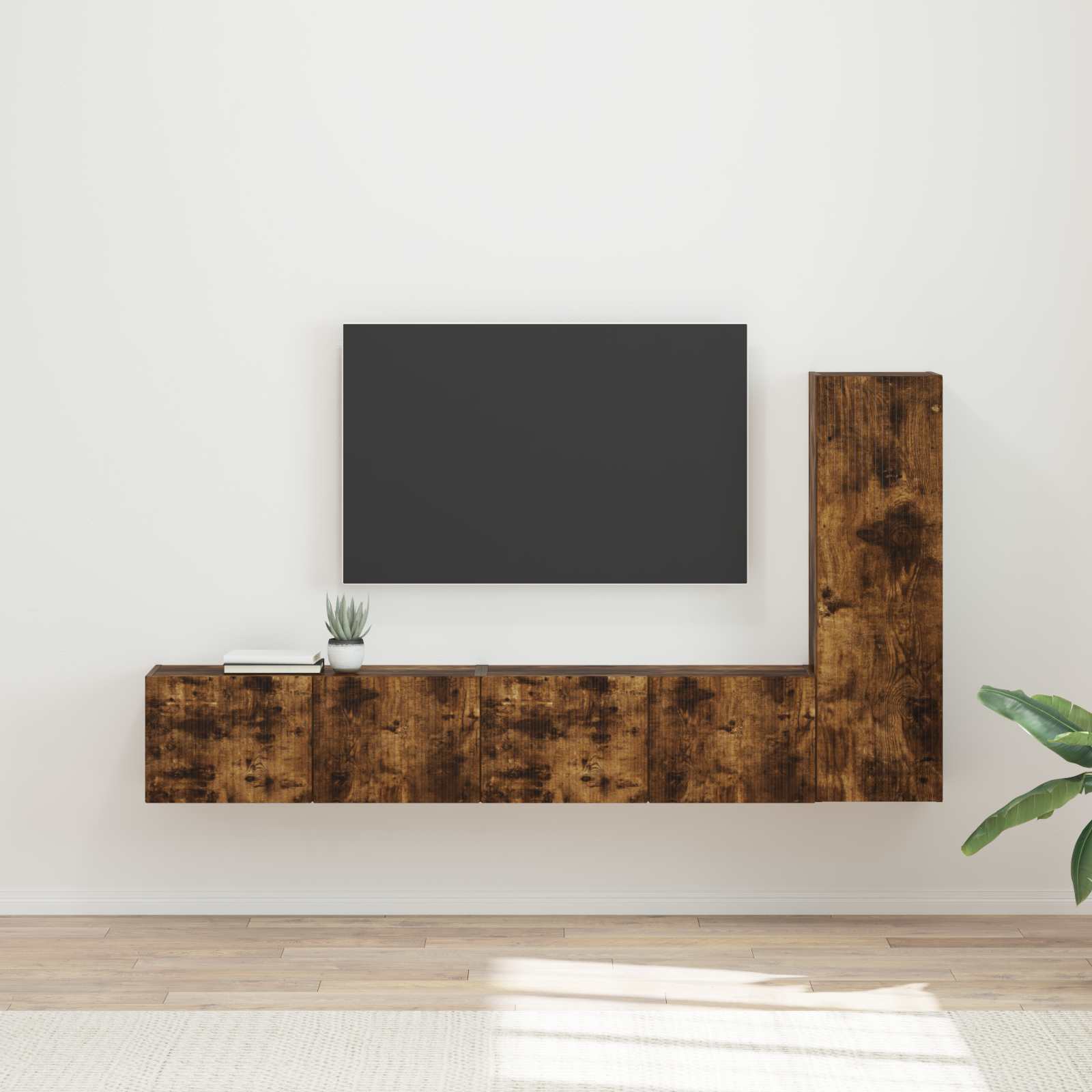 Conjunto de mueble de TV 3 pcs brillante Madera de ingeniería