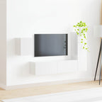 Conjunto de mueble de TV 4 pcs brillante Madera de ingeniería