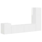 Conjunto de mueble de TV 4 pcs brillante Madera de ingeniería