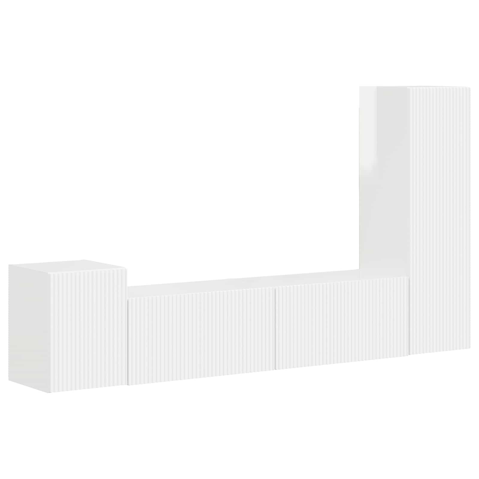 Conjunto de mueble de TV 4 pcs brillante Madera de ingeniería