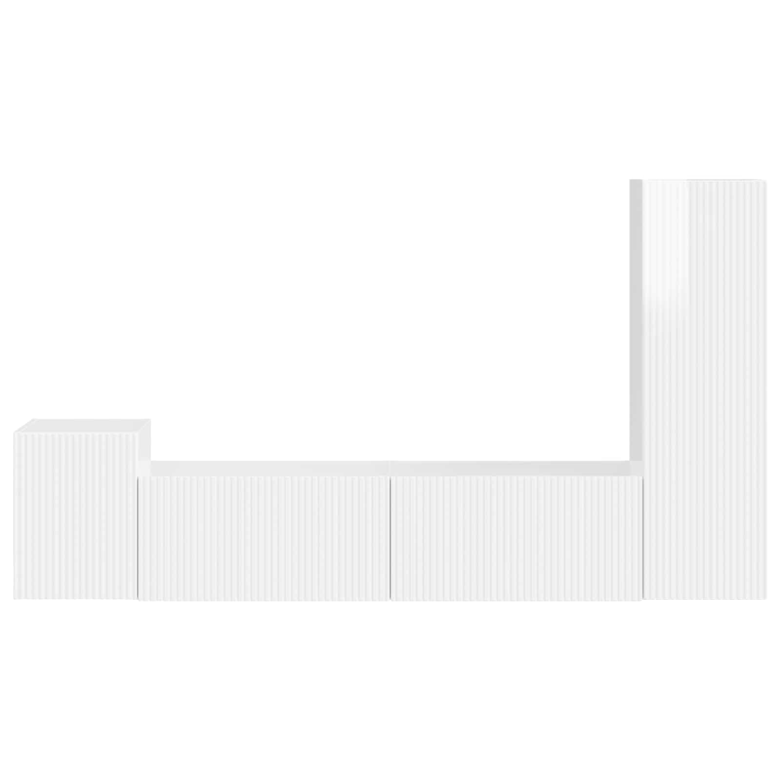 Conjunto de mueble de TV 4 pcs brillante Madera de ingeniería