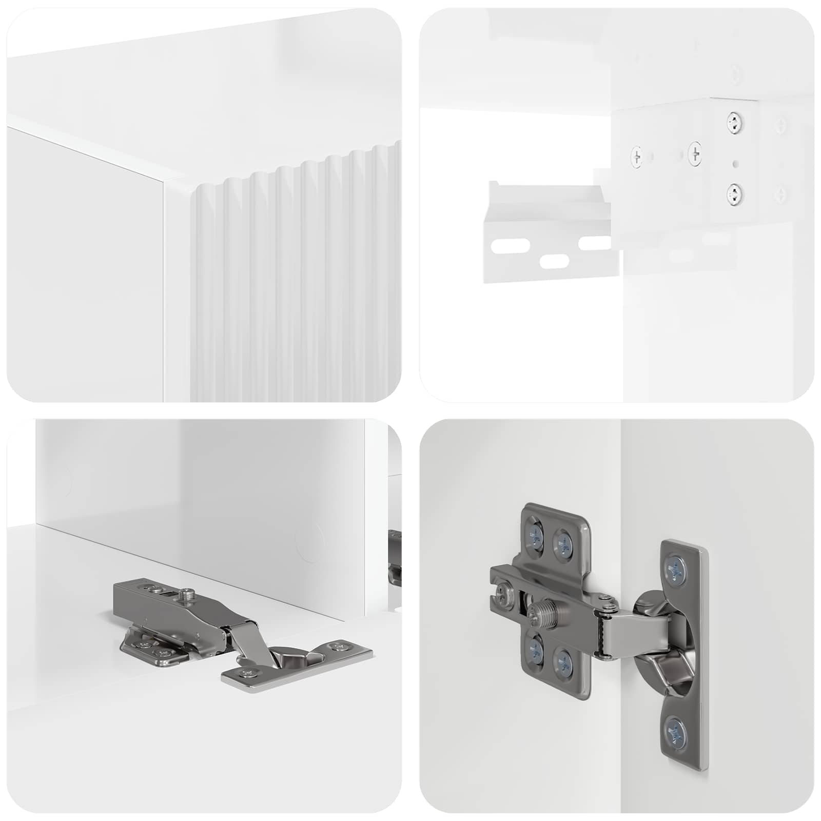 Conjunto de mueble de TV 4 pcs brillante Madera de ingeniería