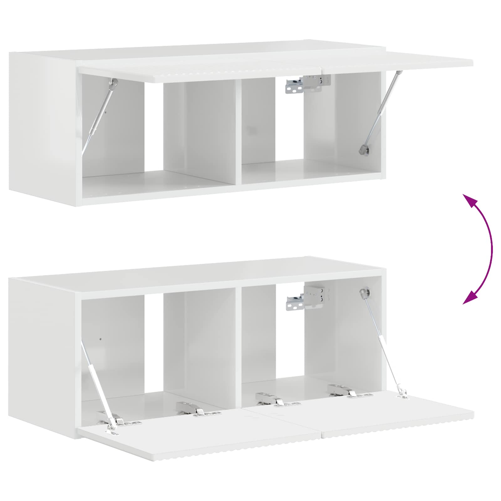 Conjunto de mueble de TV 4 pcs brillante Madera de ingeniería