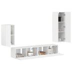 Conjunto de mueble de TV 4 pcs brillante Madera de ingeniería