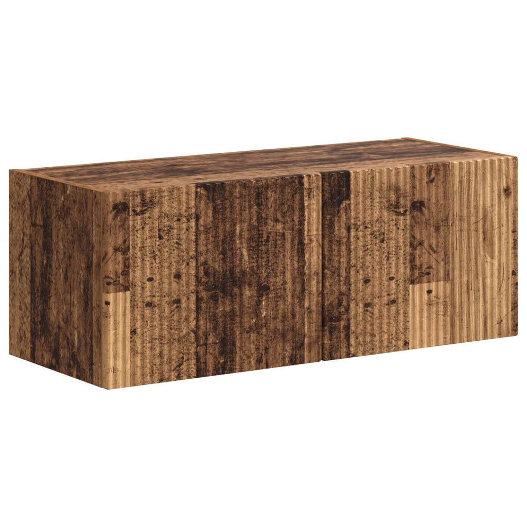 Conjunto de mueble de TV Montaje en la pared 4 pcs Madera vieja