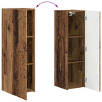Conjunto de mueble de TV Montaje en la pared 4 pcs Madera vieja