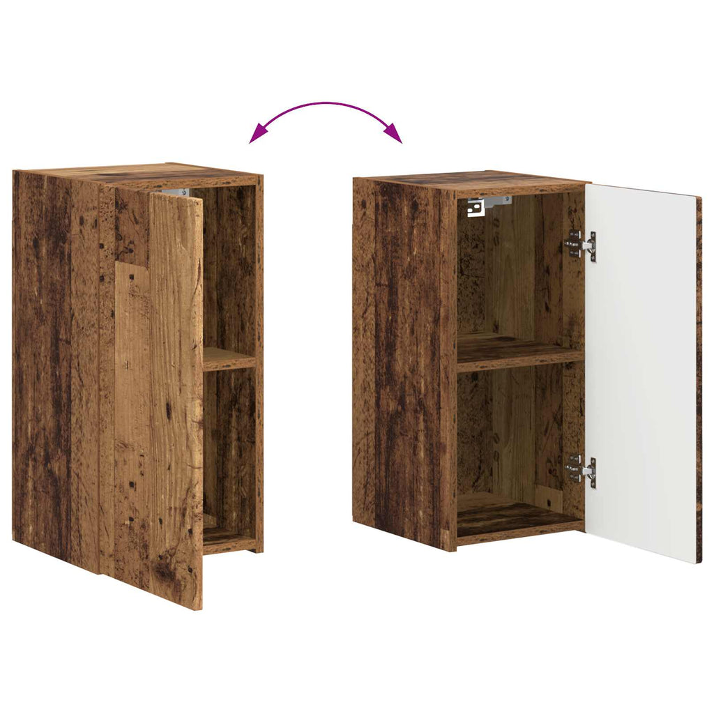 Conjunto de mueble de TV Montaje en la pared 4 pcs Madera vieja