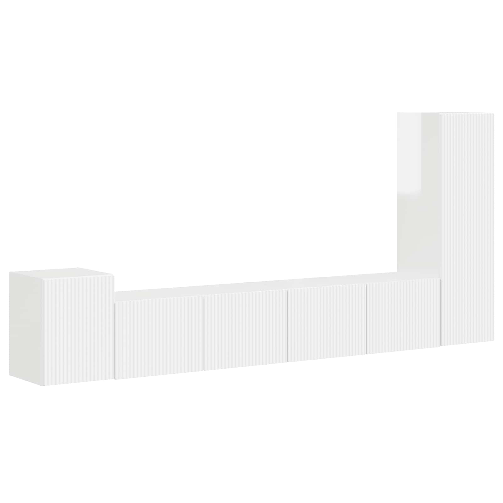 Conjunto de mueble de TV 3 pcs brillante Madera de ingeniería