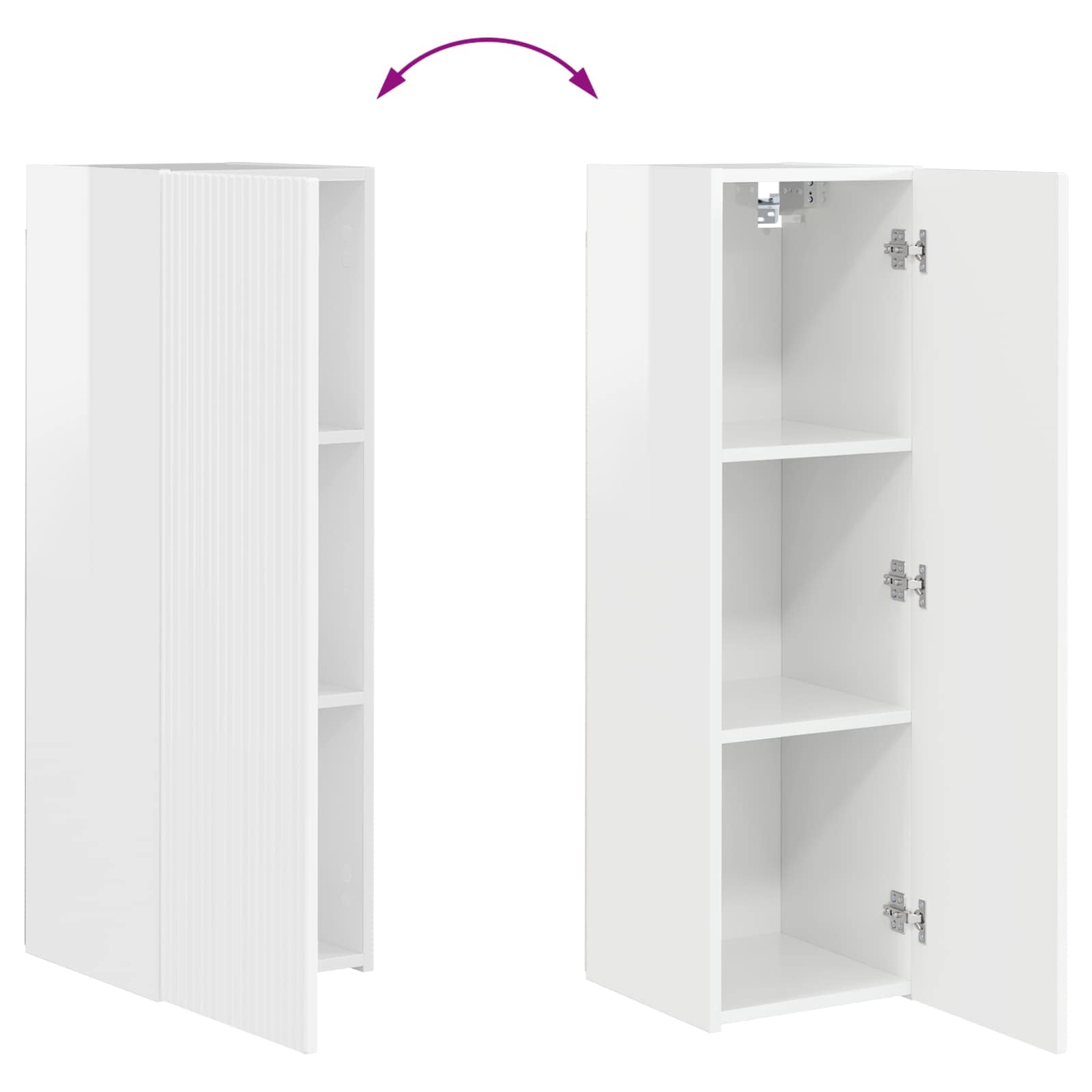 Conjunto de mueble de TV 3 pcs brillante Madera de ingeniería