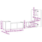 Conjunto de mueble de TV 3 pcs brillante Madera de ingeniería