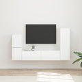 Conjunto de mueble de TV 4 pcs brillante Madera de ingeniería