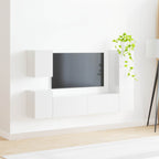 Conjunto de mueble de TV 4 pcs brillante Madera de ingeniería