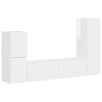 Conjunto de mueble de TV 4 pcs brillante Madera de ingeniería