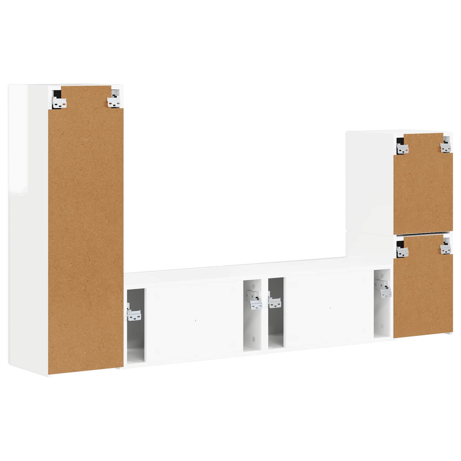 Conjunto de mueble de TV 4 pcs brillante Madera de ingeniería