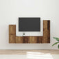 Conjunto de mueble de TV Montaje en la pared 4 pcs Madera vieja