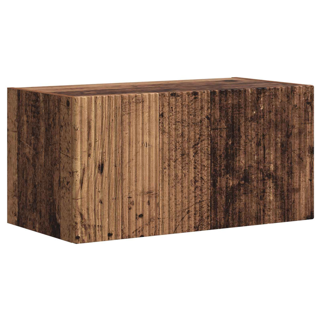 Conjunto de mueble de TV Montaje en la pared 4 pcs Madera vieja