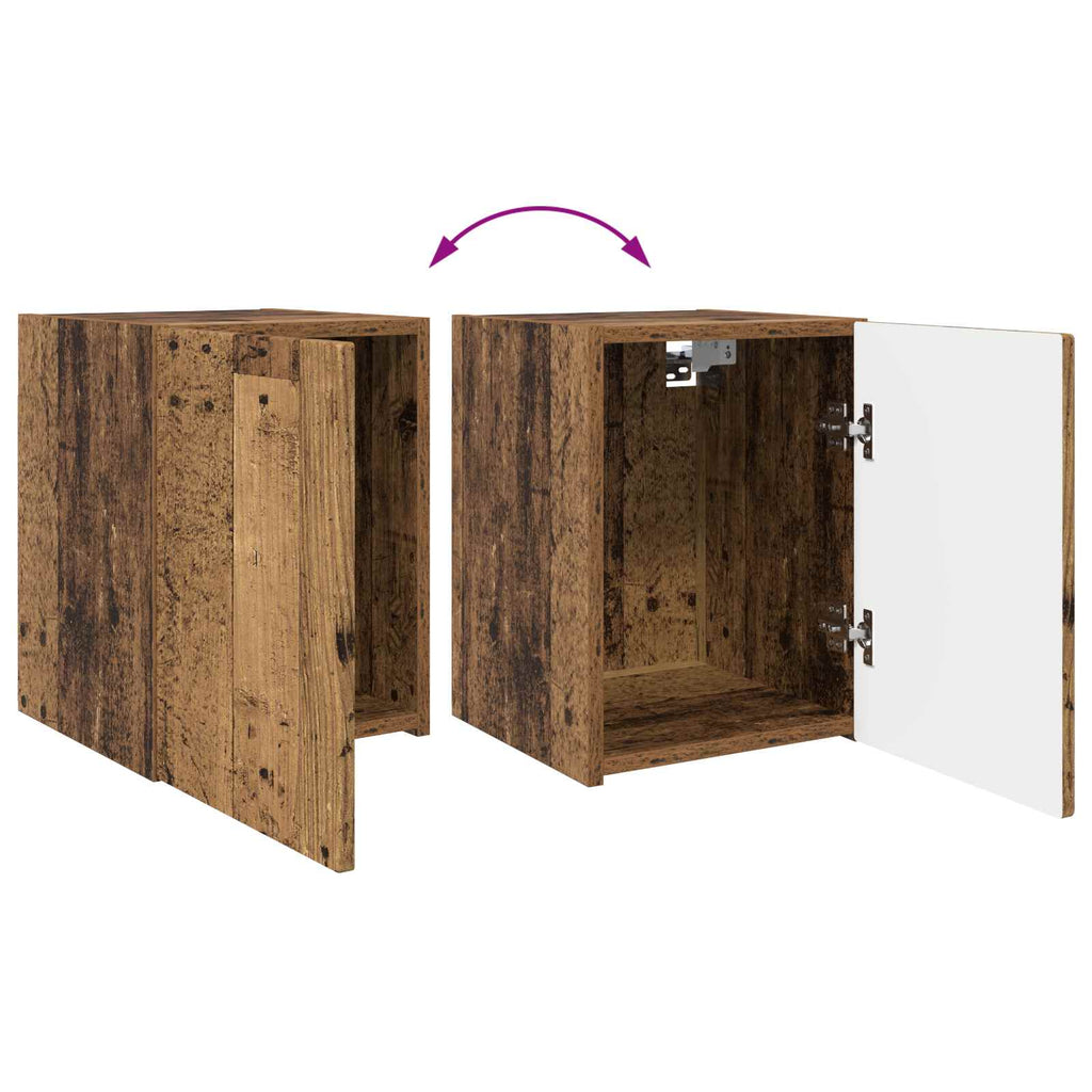 Conjunto de mueble de TV Montaje en la pared 4 pcs Madera vieja