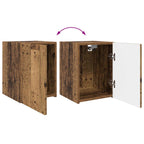 Conjunto de mueble de TV Montaje en la pared 4 pcs Madera vieja