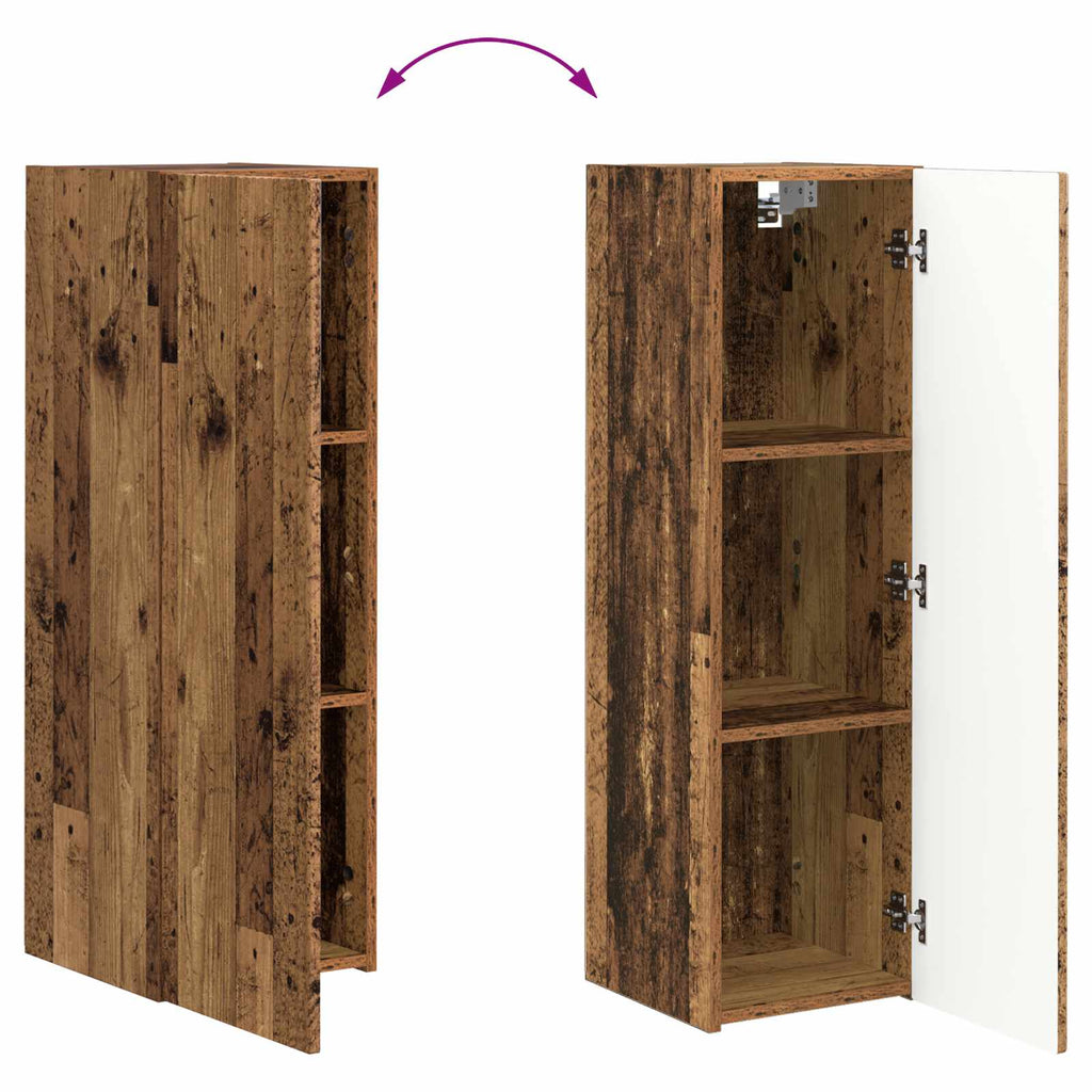 Conjunto de mueble de TV Montaje en la pared 4 pcs Madera vieja