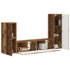 Conjunto de mueble de TV Montaje en la pared 4 pcs Madera vieja