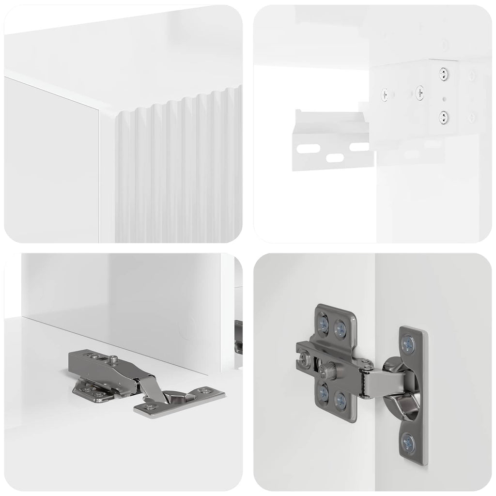 Conjunto de mueble de TV 4 pcs brillante Madera de ingeniería