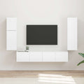 Conjunto de mueble de TV 4 pcs brillante Madera de ingeniería