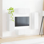 Conjunto de mueble de TV 4 pcs brillante Madera de ingeniería