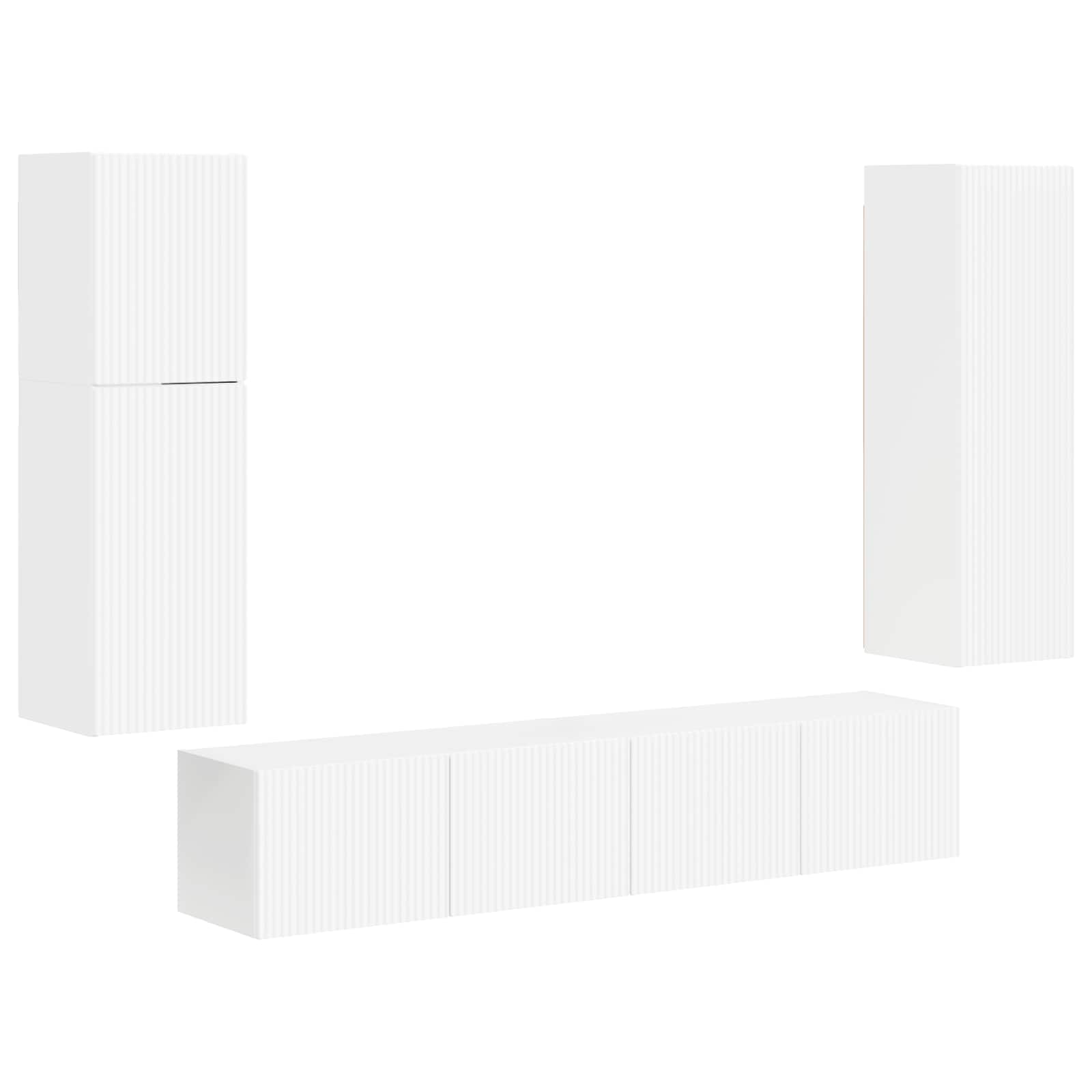 Conjunto de mueble de TV 4 pcs brillante Madera de ingeniería