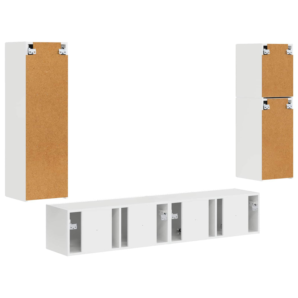 Conjunto de mueble de TV 4 pcs brillante Madera de ingeniería
