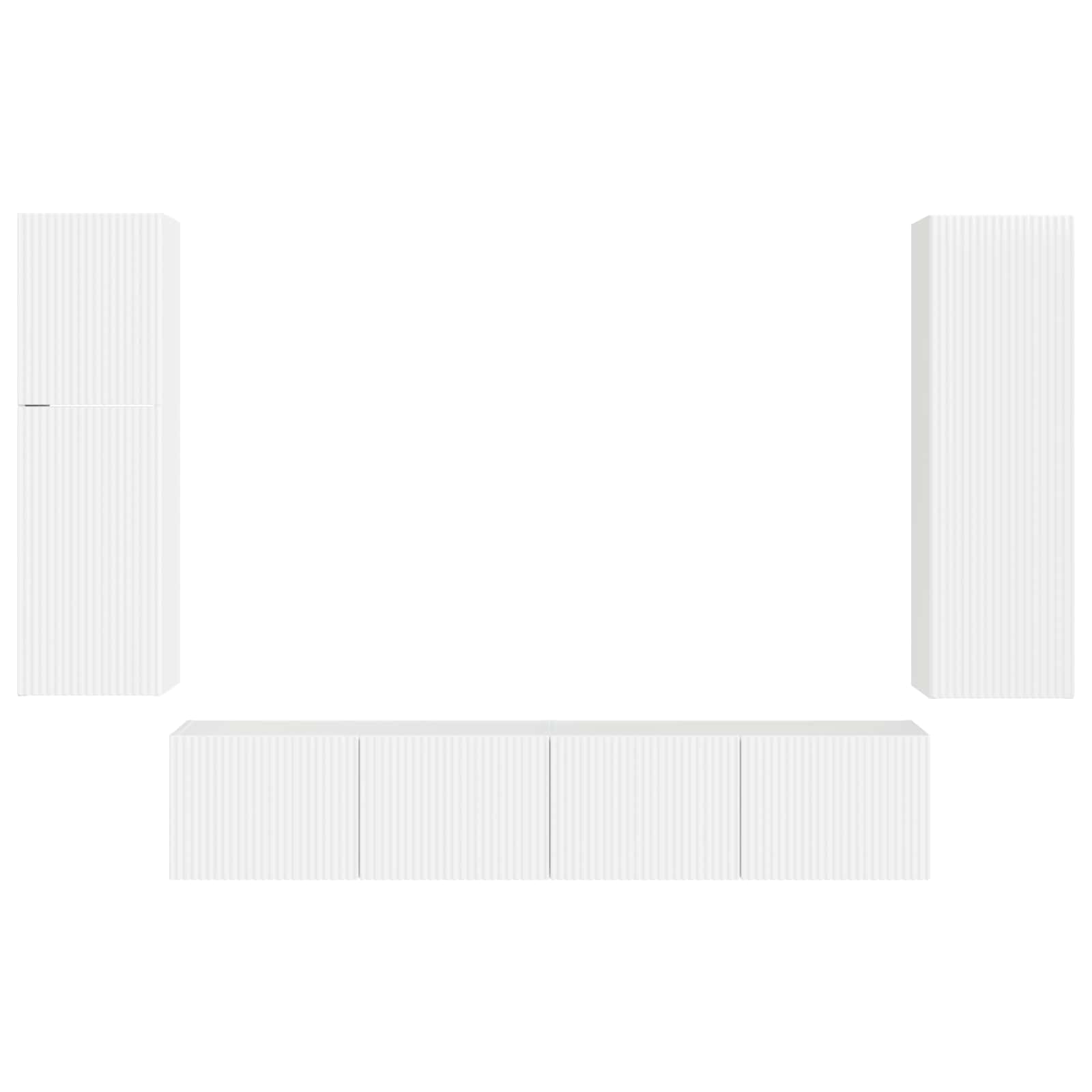 Conjunto de mueble de TV 4 pcs brillante Madera de ingeniería