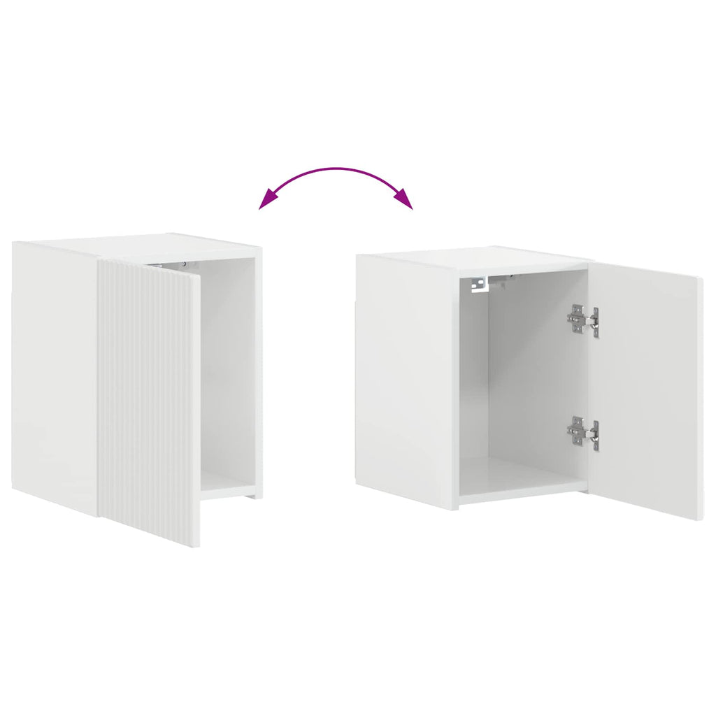 Conjunto de mueble de TV 4 pcs brillante Madera de ingeniería