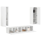 Conjunto de mueble de TV 4 pcs brillante Madera de ingeniería