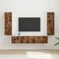 Conjunto de mueble de TV 4 pcs brillante Madera de ingeniería